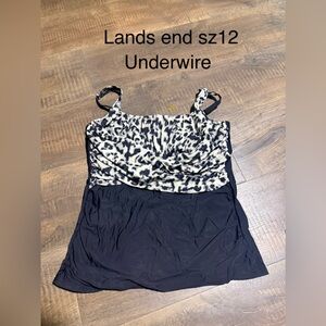 Lands end Leopard Print Tankini Top - Underwire Support